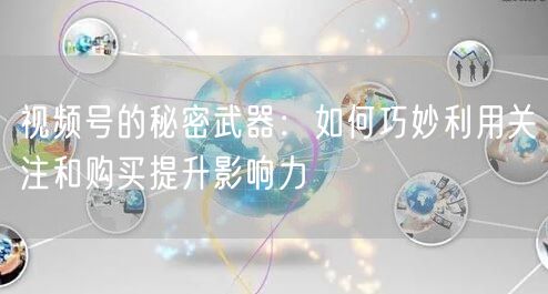 视频号的秘密武器:如何巧妙利用关注和购买提升影响力