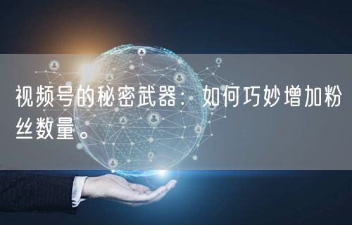 视频号的秘密武器：如何巧妙增加粉丝数量。