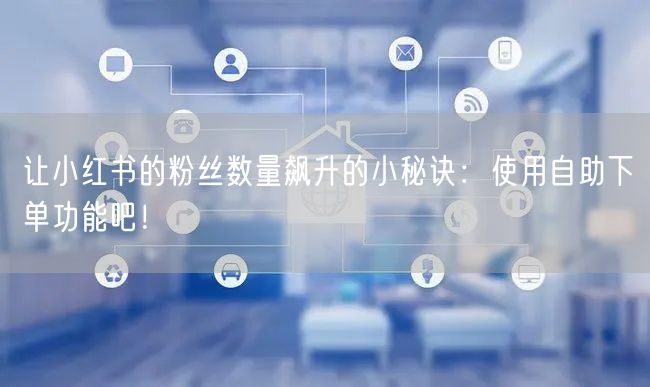 让小红书的粉丝数量飙升的小秘诀:使用自助下单功能吧!